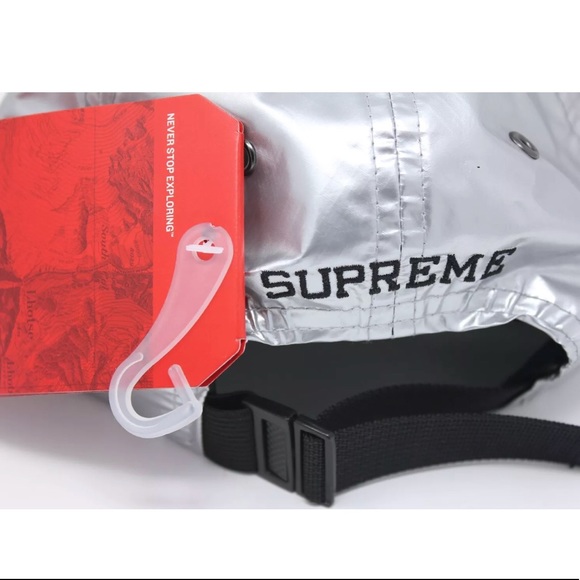 SUPREME x North Face Silver 6-Panel Hat SS18 - Picture 4 of 6